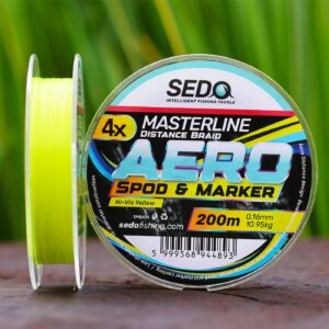 Masterline 4X Aero Distance Braid – Spod & Marker – Hi-Vis Yellow – 200 m