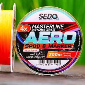 Masterline 4X Aero Distance Braid – Spod & Marker – Hi-Vis Orange – 200m